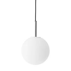 TR Bulb pendant | polished steel and matte opal glass