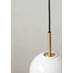 TR Bulb pendant | polished steel and matte opal glass