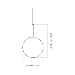 TR Bulb pendant | polished steel and matte opal glass