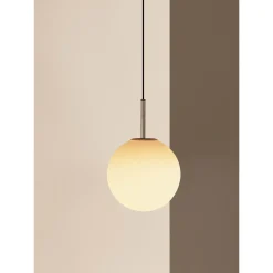 TR Bulb pendant | polished steel and matte opal glass