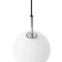 TR Bulb pendant | polished steel and matte opal glass