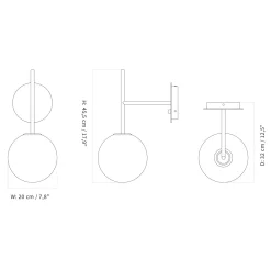 TR Bulb suspension wall lamp | polished steel