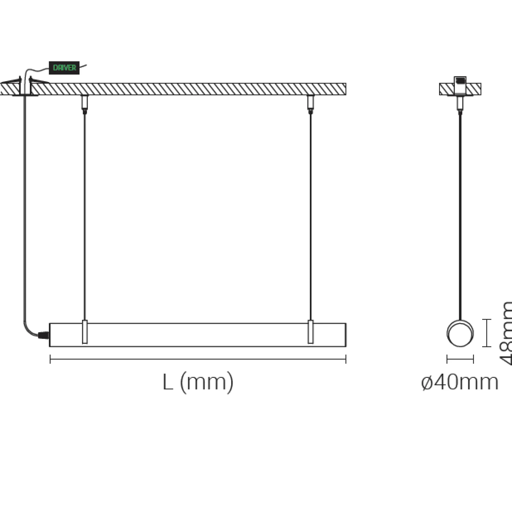 Tub LED PD4 | 55-305cm
