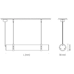 Tub LED PD5 IP65 | 35.5-287.5cm