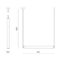 Tube pendant  | matt black