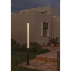 Tura bollard 650-1050 | dark grey translucent stripped
