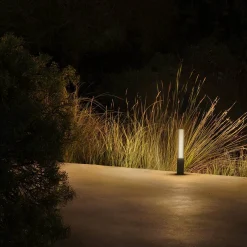 Tura bollard 650-1050 | dark grey translucent stripped