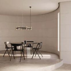 Tura pendant multi | stripped aged gold / black leather