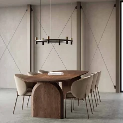 Tura pendant multi | stripped aged gold / black leather