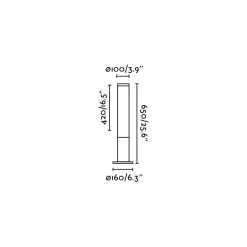 Tura pole 2050 | dark grey translucent stripped