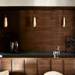 Umanoff pendant | brass and walnut