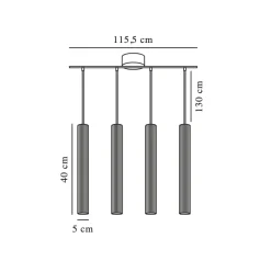 Vico 4 pendant | black