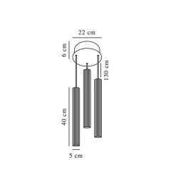 Vico 3-rondel pendant | black