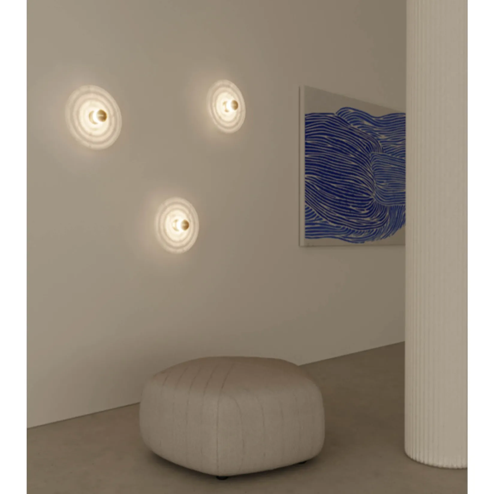 Wave wall ⌀30 | alabaster